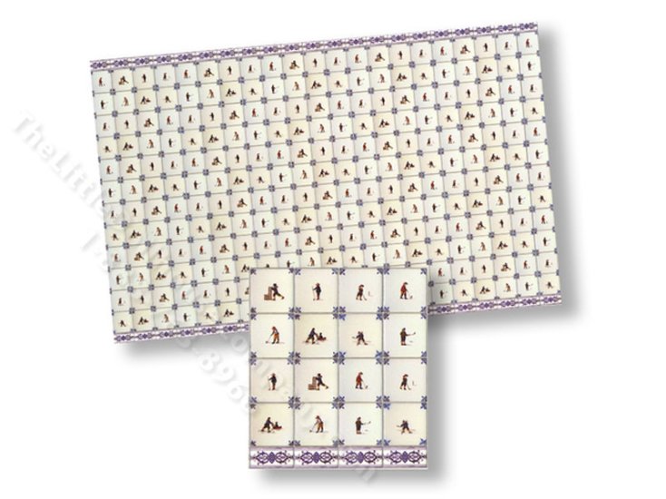 (image for) Dollhouse Scale Model Delft Wall Tiles