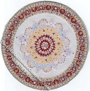 (image for) Dollhouse Scale Model Round 17th Century Style Rug