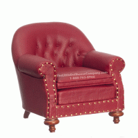 (image for) Miniature 1880's Club Chair For Dollhouses