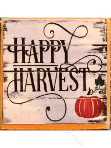 (image for) Miniature "Happy Harvest" Sign for Dollhouses