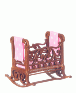 (image for) Miniature Mahogany Windsor Cradle for Dollhouses