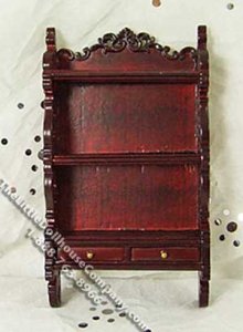 (image for) Miniature Mahogany Wall Hutch for Dollhouses