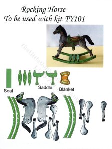 (image for) Miniature Green and Grey Rocking Horse Kit for Dollhouses