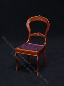 (image for) Miniature Walnut Finished Side Chair for Dollhouses