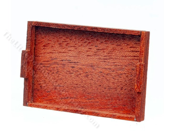 (image for) Miniature Wooden Tray for Dollhouses - Mahogany