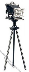 (image for) Miniature Antique Camera on Tripod for Dollhouses