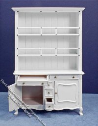(image for) Miniature White Provence 8 Piece Dining Room Set for Dollhouses