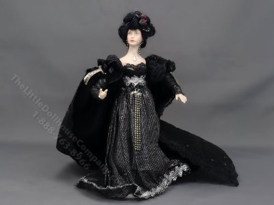 (image for) Miniature Handcrafted Vintage Edwardian Woman in Black