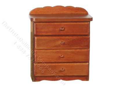 (image for) Miniature 4-Drawer Chest of Drawers for Dollhouses - Walnut