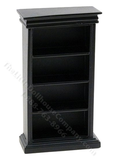 (image for) Miniature Black Book Shelf for Dollhouses