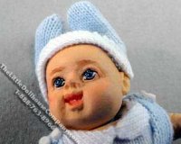 (image for) Miniature Baby Jimmy Doll in Blue for Dollhouses