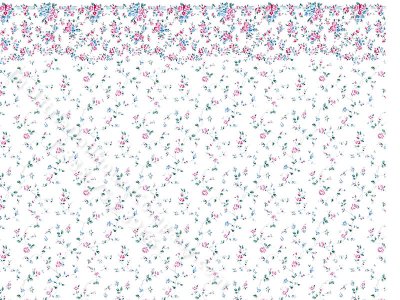 (image for) Rose Garland Floral Vine Miniature Wallpaper for Dollhouses