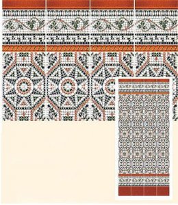 (image for) Dollhouse Scale Model Mediterranean Wall Tiles