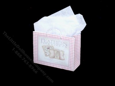 (image for) Miniature Small Feathers Fine Linens Shopping Bag