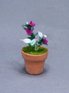 (image for) Miniature Potted Spiderwort Plant for Dollhouses