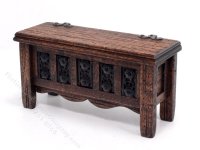 Vintage Miniature Jacobean Chest for Dollhouses (image for) Vintage Miniature Jacobean Chest for Dollhouses