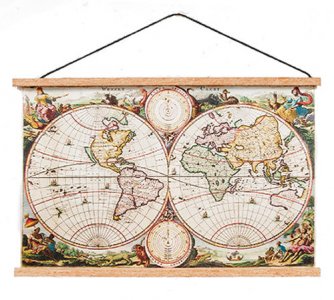 (image for) Miniature Acient Map Banner for Dollhouses