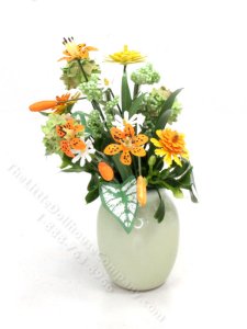 (image for) Miniature Fall Flower Arrangement, Mini Creations by Judy