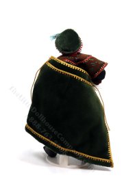 (image for) Miniature Handcrafted Vintage Tudor Nobleman Doll in Moss Green