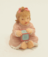 (image for) Miniature Suzi with Letter Block Resin Doll