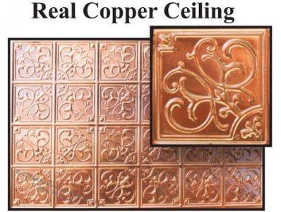 (image for) Dollhouse Scale Model Ceiling In Real Copper