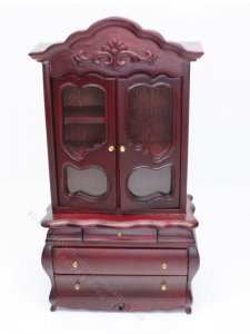 (image for) Miniature Mahogany Victorian Display Cabinet