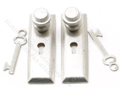 (image for) Satin Nickle Knob with Key Plate, for Dollhouses 2/pkg