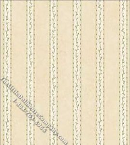 (image for) Green Vine Stripe Pattern Miniature Wallpaper for Dollhouses