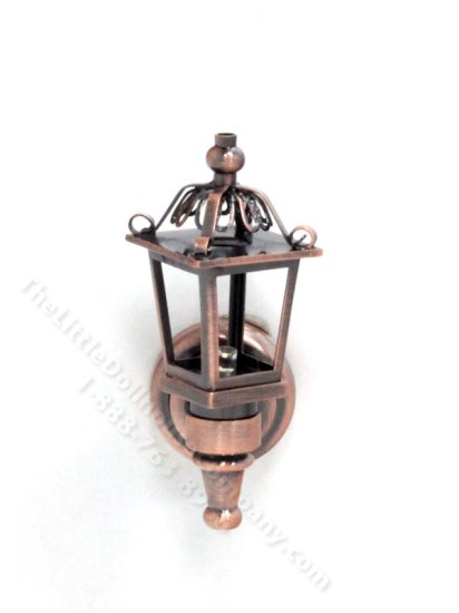 (image for) Miniature LED Bronze Carriage Light with Wand for Dollhouse