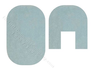 (image for) Miniature Blue Bath Mat Set for Dollhouses