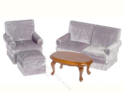 (image for) Small Grey and Walnut Living Room (4pc)