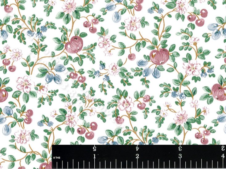 (image for) Plum Pattern Miniature Wallpaper for Dollhouses