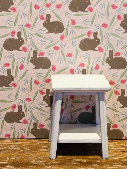(image for) Dollhouse Scale Model Wallpaper - Spring Bunnies - 3pc Set