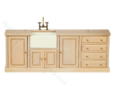 (image for) Miniature Witewash Kitchen Sink for Dollhouses