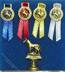 (image for) Miniature Horse Trophy Set for Dollhouses