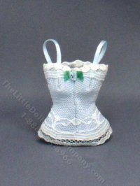 (image for) Vintage Handmade Miniature Blue Lace Bustier for Dollhouses