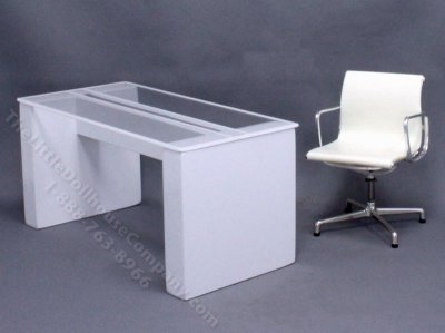(image for) Miniature White Desk and Eames Chair by PRD Miniatures