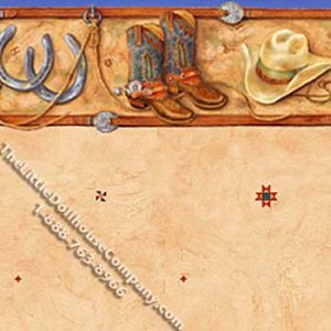 (image for) Cowboy Things Suede Dot Pattern Miniature Dollhouse Wallpaper