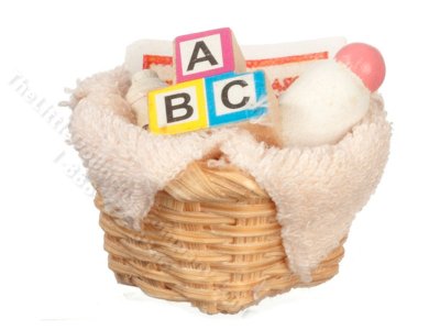 (image for) Miniature Baby Basket for Dollhouses