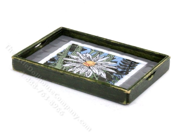 (image for) Miniature Daisy Tile Tray for Dollhouses