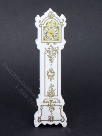 (image for) 1/18th Scale Miniature White Grandfather Clock for Dollhouses
