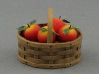(image for) Dollhouse Scale Model Oval Basket with Apples