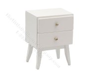 (image for) Miniature 2-Drawer Stand for Dollhouses - White
