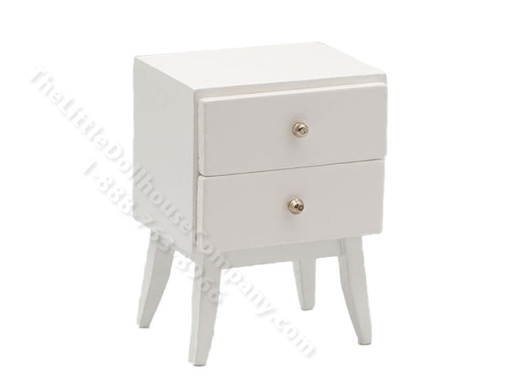 (image for) Miniature 2-Drawer Stand for Dollhouses - White
