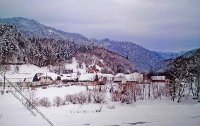 (image for) Winter Valley Scene Miniature Mural for Dollhouses