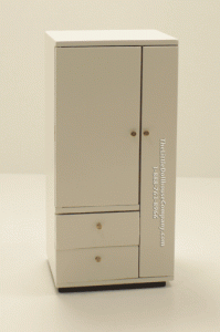 (image for) Dollhouse Scale White Cabinet with Drawers