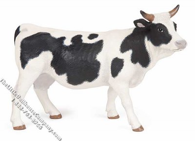 (image for) Miniature Black and White Cow for Dollhouses