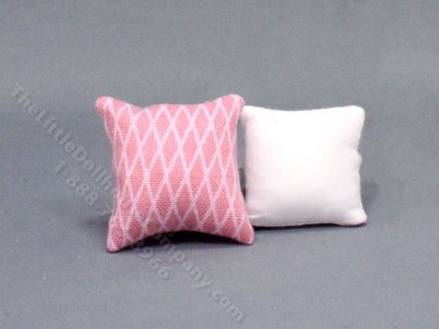 (image for) Miniature Pair of Pink Pillows for Dollhouses
