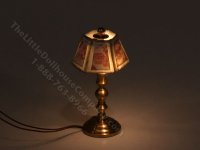 (image for) Miniature 12v Small Table Lamp for Dollhouses - Toile de Jouy