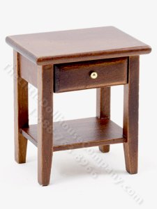(image for) Miniature Walnut Night Stand for Dollhouses